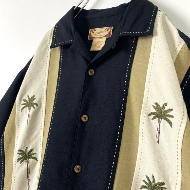 新版 キューバシャツ ヤシの木 レーヨン１００％ オンラインショップ