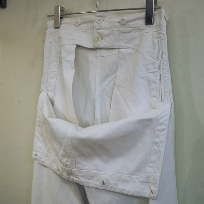 60's French Navy White Cotton Sailor Trousers | Vintage.City 古着屋、古着コーデ情報を発信