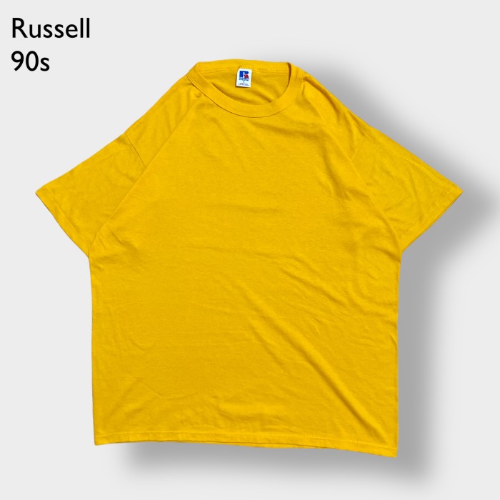 Russell】90s USA製 無地 Tシャツ プレーン XL ビッグサイズ シングル