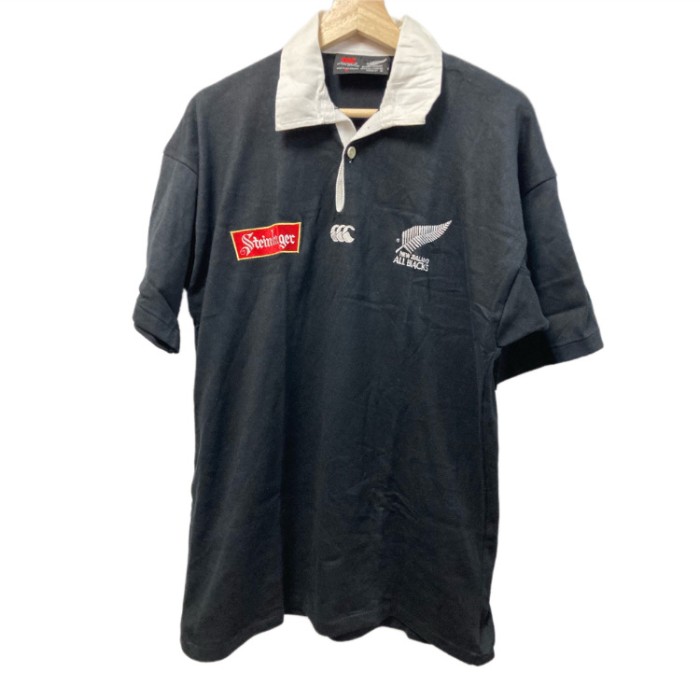 未使用品NEW ZEALAND製CANTERBURY ALL BLACKS半袖ラガーシャツ M 