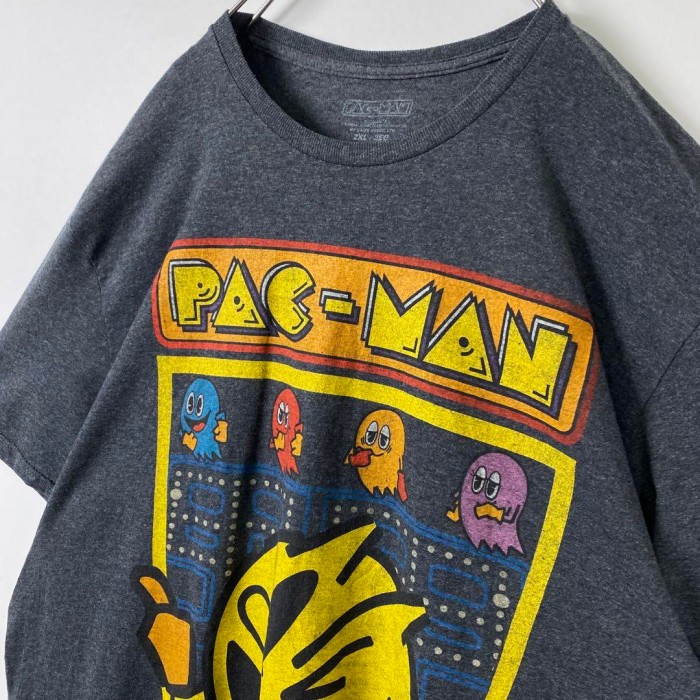 USA古着 パックマン PAC-MAN ゲーム Tシャツ 灰色 グレー 2XL ...