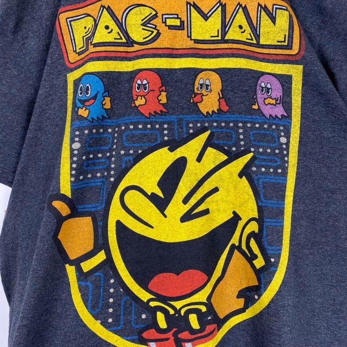 USA古着 パックマン PAC-MAN ゲーム Tシャツ 灰色 グレー 2XL ...