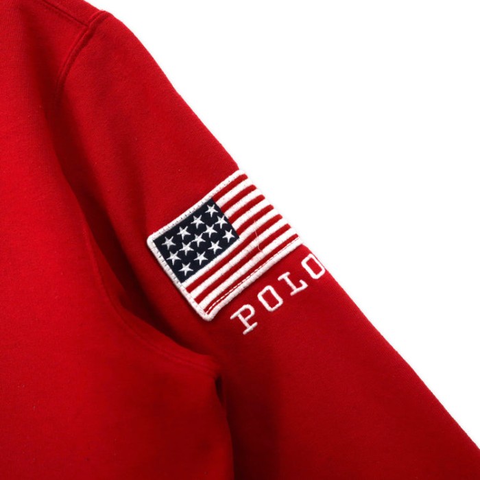 POLO RALPH LAUREN プルオーバーパーカー M レッド コットン USA 星条旗 | Vintage.City 古着屋、古着コーデ情報を発信