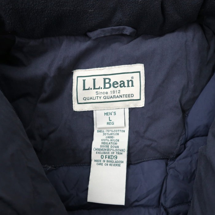 L.L.Bean グースダウンパーカー ダウンジャケット L ネイビー コットン