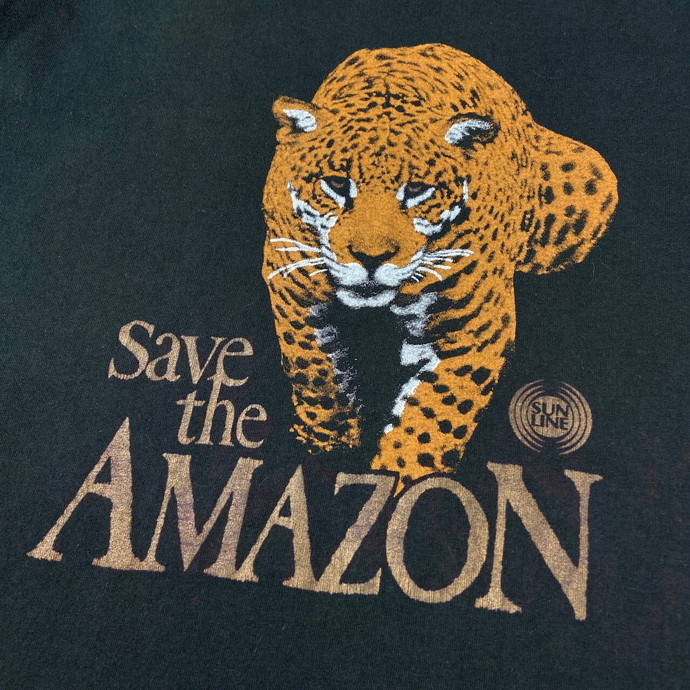 90年代 USA製 AMAZON ジャガー アート アニマル プリントTシャツ ...