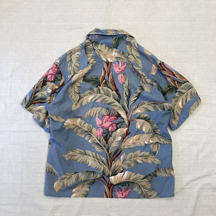 アロハシャツ　日本製　ビンテージ　レトロ　半袖　ハワイ　オープンカラー　総柄