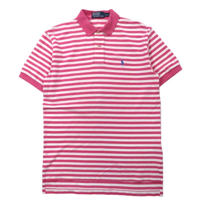 Polo by Ralph Lauren ボーダー ポロシャツ 170 ピンク コットン スモールポニー刺繍 | Vintage.City 古着屋、古着コーデ情報を発信