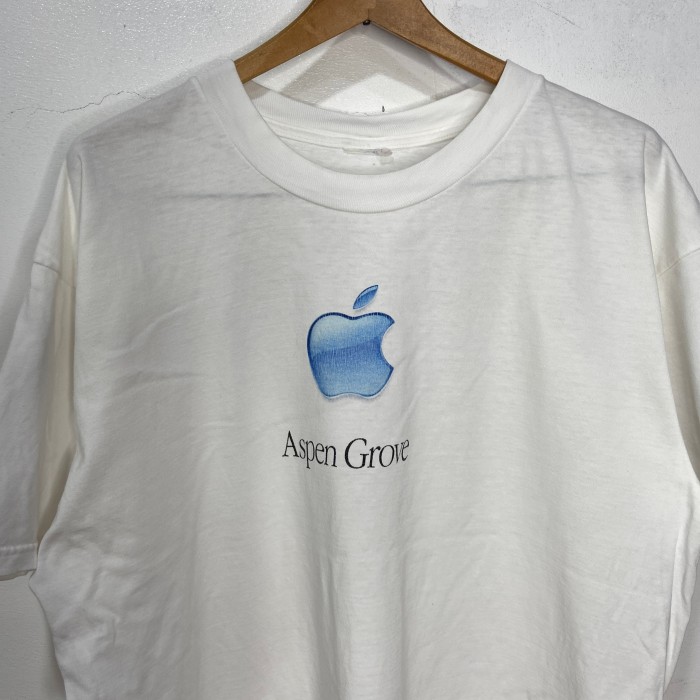 00s Apple企業ロゴプリントTシャツ カンパニーTシャツ ホワイト