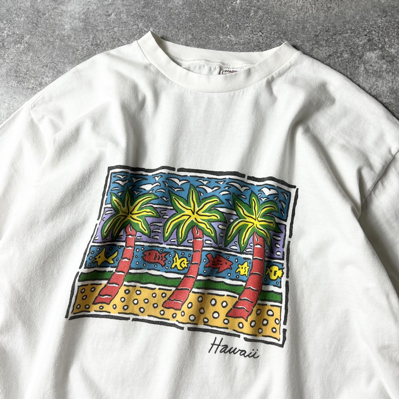 80s USA製 Crazy Shirt アート プリント 半袖 Tシャツ L / 80年代 