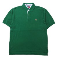 TOMMY HILFIGER 90年代 ビッグサイズ ポロシャツ L グリーン コットン ワンポイントロゴ | Vintage.City 古着屋、古着コーデ情報を発信