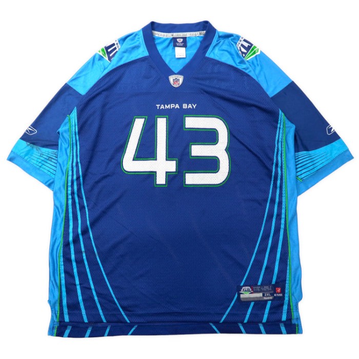 Reebok NFL ゲームシャツ 2XL ブルー ナイロン SUPER BOWL ナンバリング ビッグサイズ | Vintage.City 古着屋、古着コーデ情報を発信