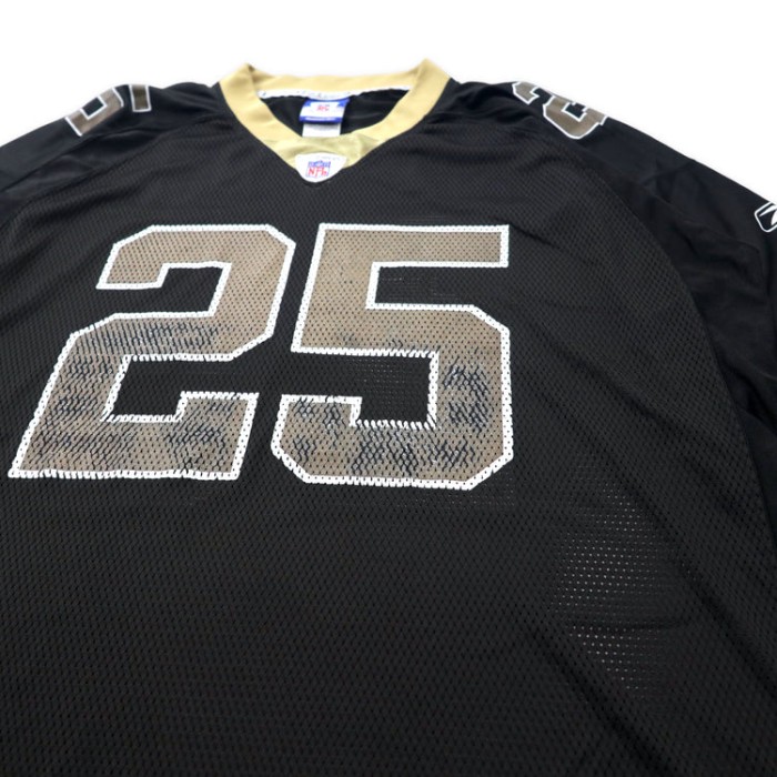 Reebok NFL ゲームシャツ 2XL ブラック ナイロン メッシュ New Orleans Saints BUSH ナンバリング ビッグサイズ | Vintage.City 古着屋、古着コーデ情報を発信