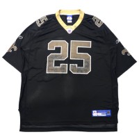 Reebok NFL ゲームシャツ 2XL ブラック ナイロン メッシュ New Orleans Saints BUSH ナンバリング ビッグサイズ | Vintage.City 빈티지숍, 빈티지 코디 정보