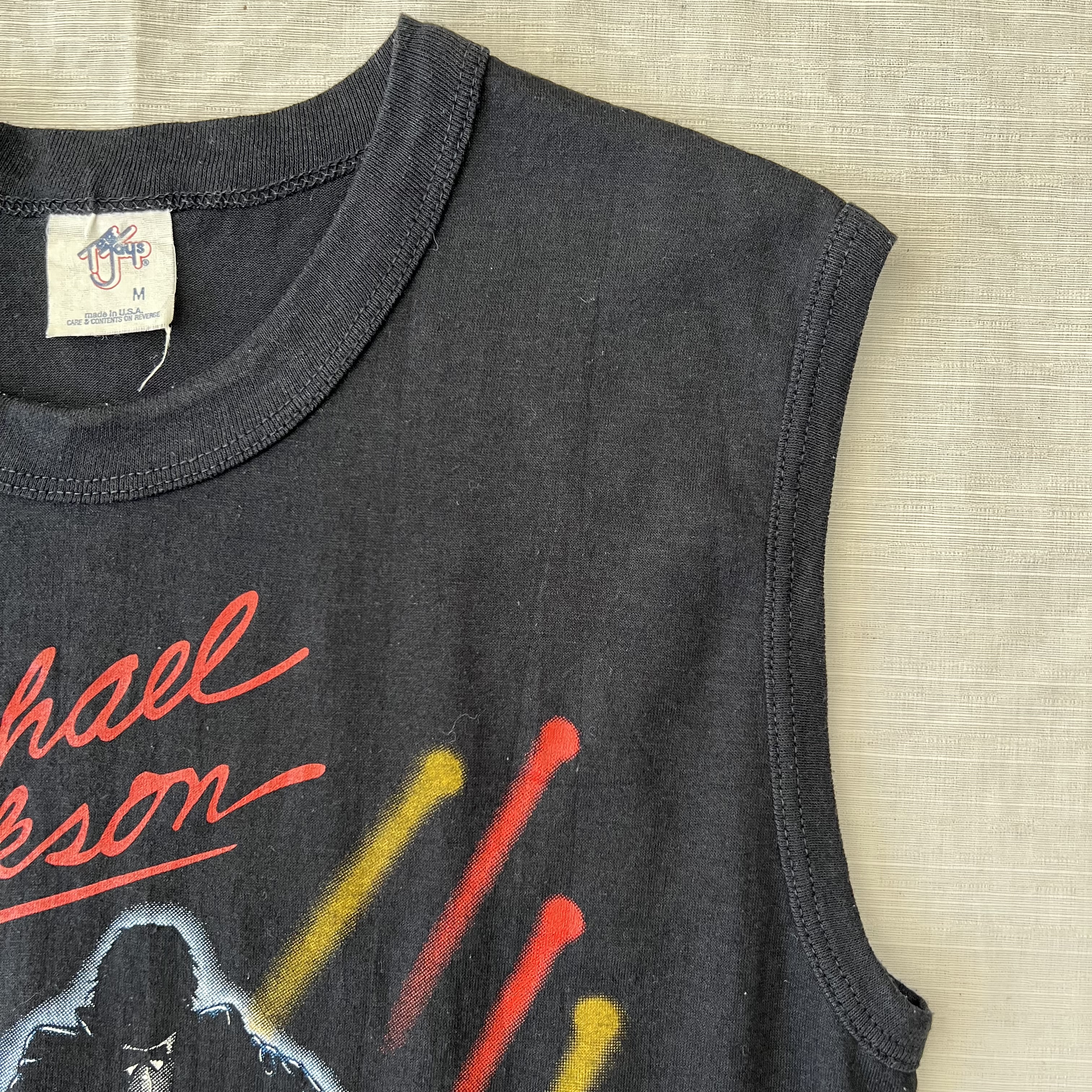 USA製 80's マイケルジャクソン/Michel Jackson ノースリーブ タンクトップ ヴィンテージ VICTORY TOUR ペプシ提供  ツアー Tシャツ fc-702 | Vintage.City