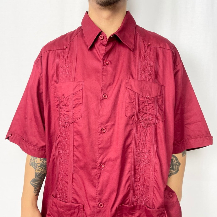 ビッグサイズ Cubavera 半袖 プリーツ コットン キューバシャツ メンズ 