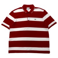 LACOSTE ボーダー ポロシャツ 6 レッド ホワイト コットン ワンポイントロゴ ペルー製 | Vintage.City 빈티지숍, 빈티지 코디 정보