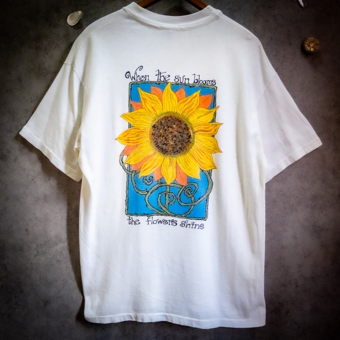 向日葵種” 90s sunflower and seed graphic T-shirt Tシャツ | Vintage ...