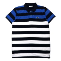 LACOSTE ボーダー ポロシャツ L ブルー コットン ワンポイントロゴ | Vintage.City 빈티지숍, 빈티지 코디 정보