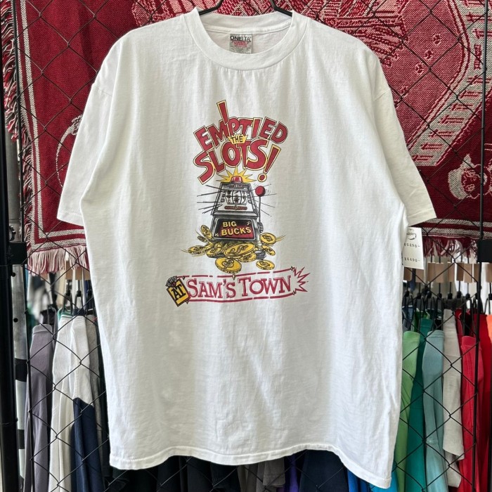 90s スロット デザインプリント 半袖Tシャツ シングルステッチ