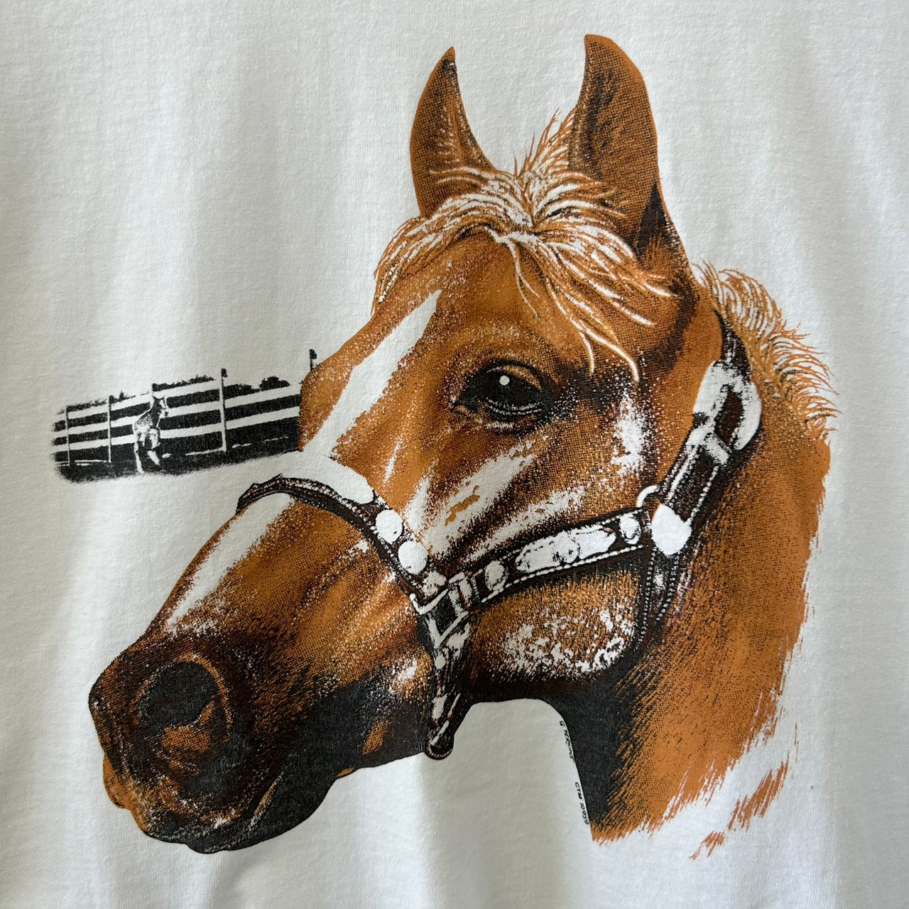 アニマル系 ウマ 競走馬 デザインプリント 半袖Tシャツ 古着 古着屋 埼玉 ストリート オンライン 通販 アメカジ ヴィンテージ | Vintage .City