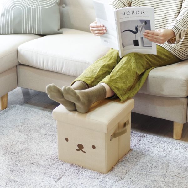 日本製 スツール角(中) Clio(クリオ) Box Stool 収納付ベージュ - 椅子 ...