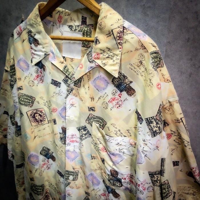 “華刻芸術” 00s Old GAP linen cotton special graphic shirt　リネンシャツ | Vintage.City 古着屋、古着コーデ情報を発信