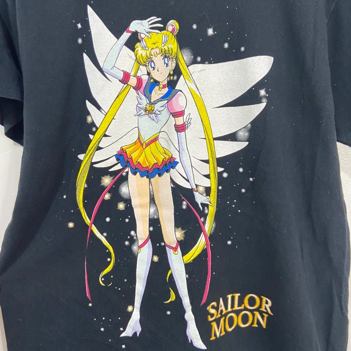 SAILORMOON セーラームーンプリントTシャツ アニメTシャツ 黒 M 