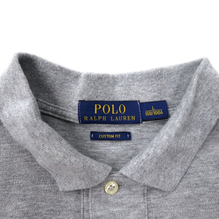 POLO RALPH LAUREN ポロシャツ 180 グレー コットン エンブレムロゴ スモールポニー刺繍 | Vintage.City 古着屋、古着コーデ情報を発信