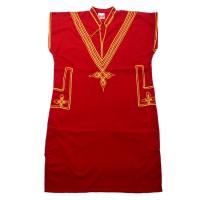 Vintage Embroidery Dress エジプト製 カフタンワンピース ハリージ XL レッド コットン 刺繍 | Vintage.City 古着屋、古着コーデ情報を発信