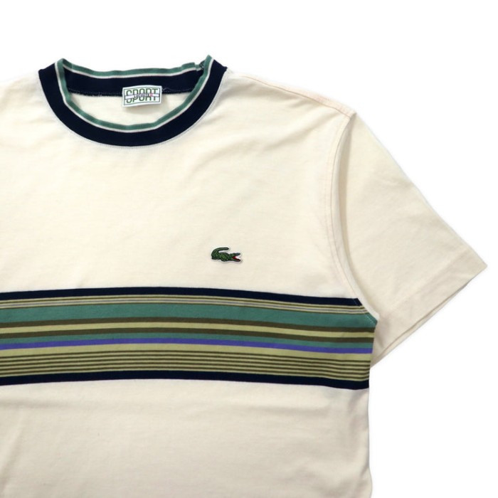 LACOSTE SPORT 90年代 リンガーTシャツ 3 クリーム コットン ワンポイントロゴ | Vintage.City 古着屋、古着コーデ情報を発信
