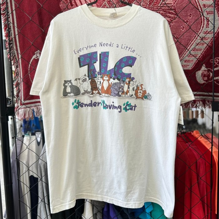 90s USA製 アニマル系 半袖Tシャツ シングルステッチ 猫 キャット 