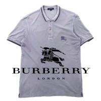 BURBERRY ポロシャツ M グレー コットン ロゴ刺繍 日本製 | Vintage.City 古着屋、古着コーデ情報を発信