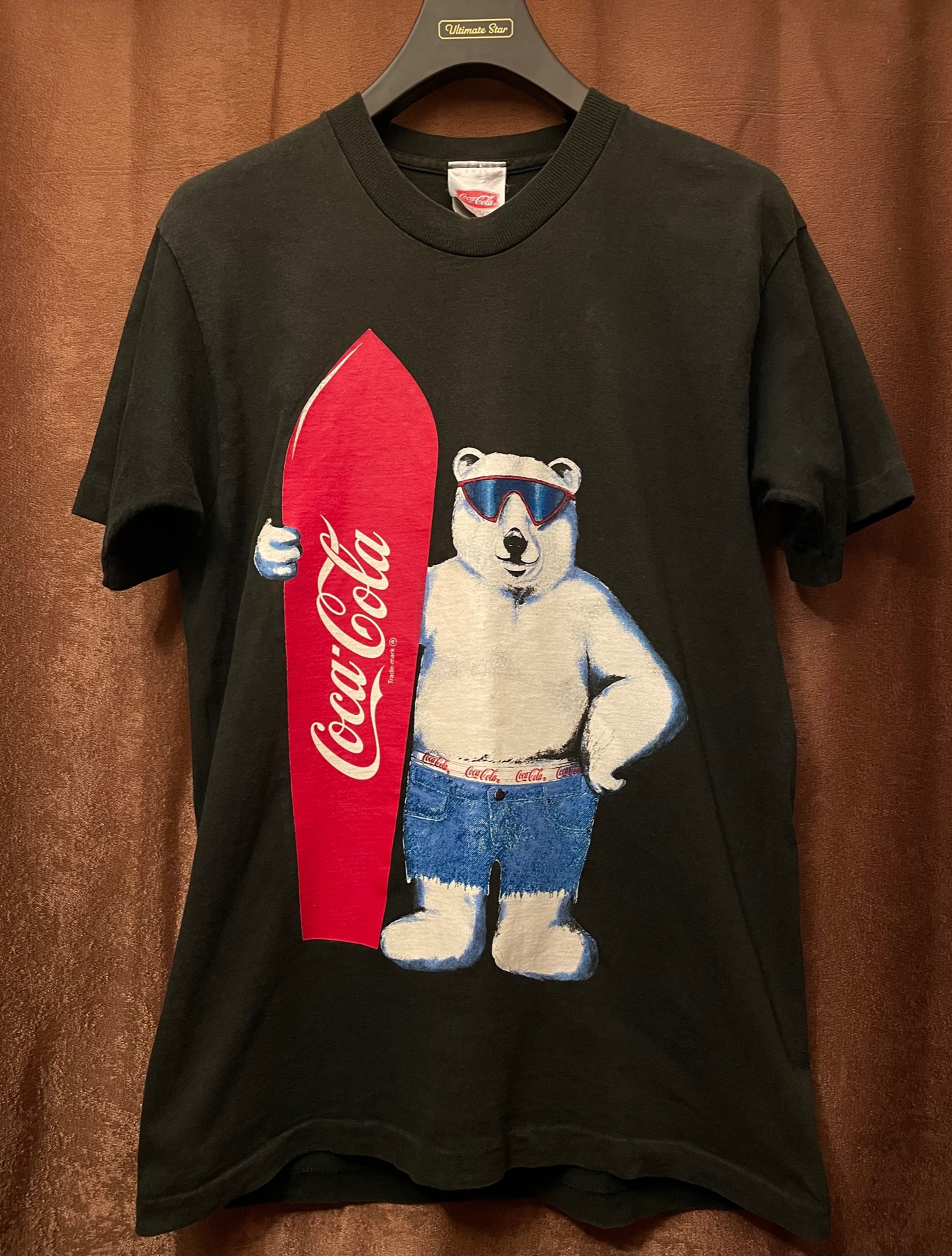 希少 MADE IN USA製 90s Coca-Cola ポーラーベアープリントTシャツ ブラック Mサイズ | Vintage.City
