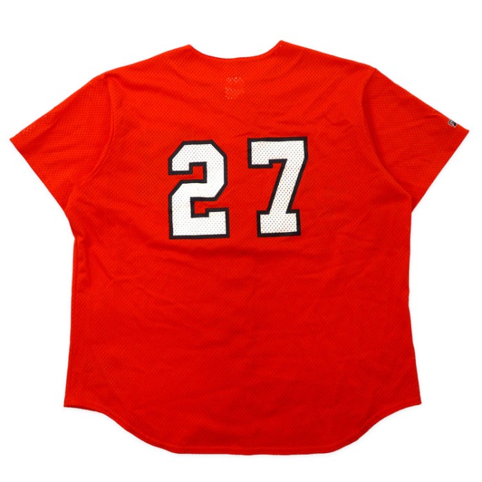 Majestic USA製 90年代 ベースボールシャツ XL オレンジ ポリエステル メッシュ ナンバリング ビッグサイズ | Vintage.City 古着屋、古着コーデ情報を発信
