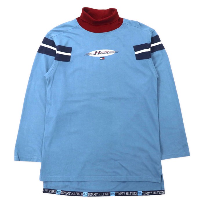 TOMMY HILFIGER 90年代 タートルネック ロングスリーブTシャツ XL ブルー コットン フィッシュテール | Vintage.City 古着屋、古着コーデ情報を発信