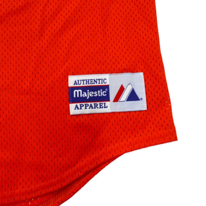 Majestic USA製 90年代 ベースボールシャツ XL オレンジ ポリエステル メッシュ ナンバリング ビッグサイズ | Vintage.City 古着屋、古着コーデ情報を発信