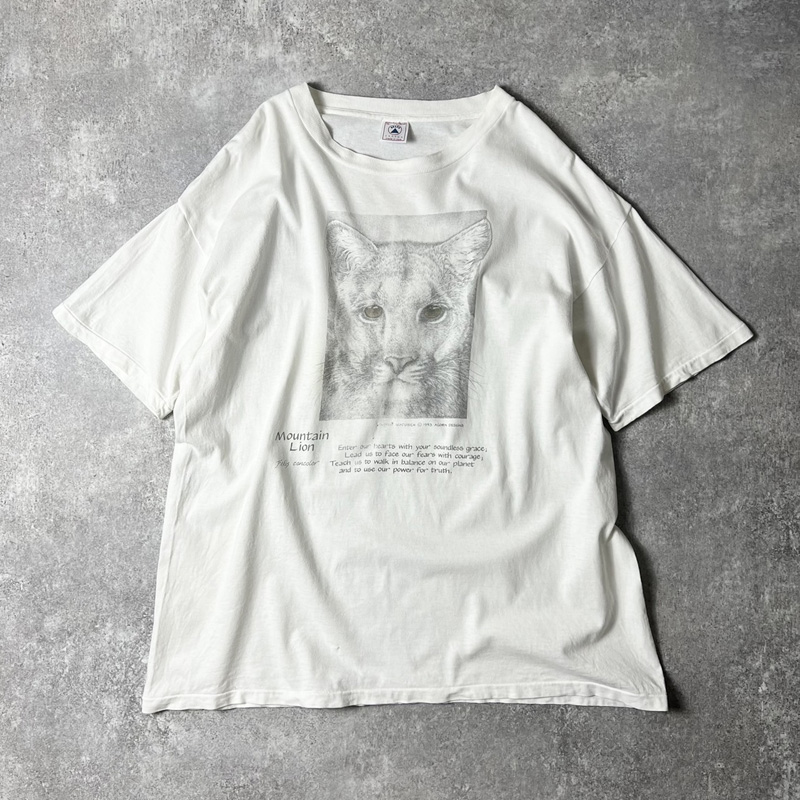90s USA製 アニマル アート プリント 半袖 Tシャツ XL / 90年代