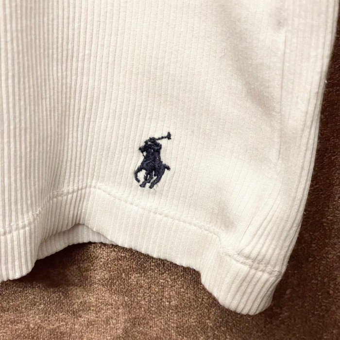 Polo by Ralph Lauren クルーネックリブ編みTシャツ ホワイト Mサイズ | Vintage.City 古着屋、古着コーデ情報を発信