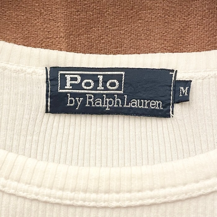 Polo by Ralph Lauren クルーネックリブ編みTシャツ ホワイト Mサイズ | Vintage.City 빈티지숍, 빈티지 코디 정보