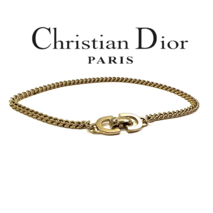 Christian Dior ブレスレット ゴールド 喜平 チェーン CDロゴ
