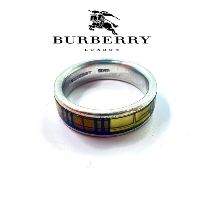 BURBERRY シルバーリング 指輪 11号 ベージュ ノバチェック SILVER 