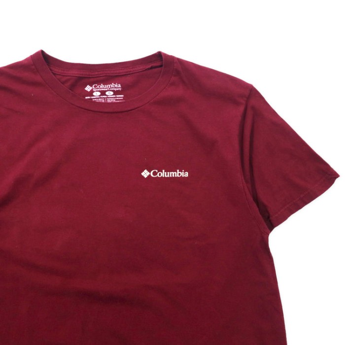 Columbia ロゴプリントTシャツ L ボルドー コットン バックプリント メキシコ製 | Vintage.City 古着屋、古着コーデ情報を発信