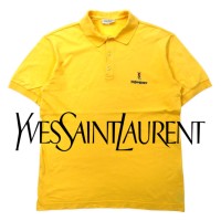 YVES SAINT LAURENT イタリア製 オールド YSLロゴ刺繍 ポロシャツ L イエロー コットン | Vintage.City 古着屋、古着コーデ情報を発信