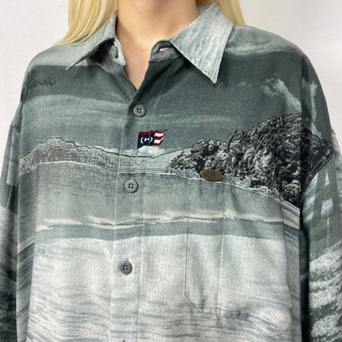 90~年代 PHAT FARM ファットファーム オーバープリント 半袖シャツ