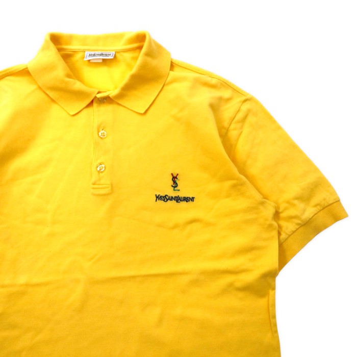 YVES SAINT LAURENT イタリア製 オールド YSLロゴ刺繍 ポロシャツ L