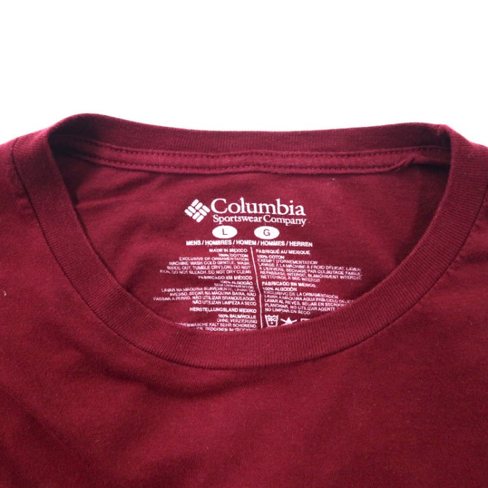 Columbia ロゴプリントTシャツ L ボルドー コットン バックプリント メキシコ製 | Vintage.City 古着屋、古着コーデ情報を発信
