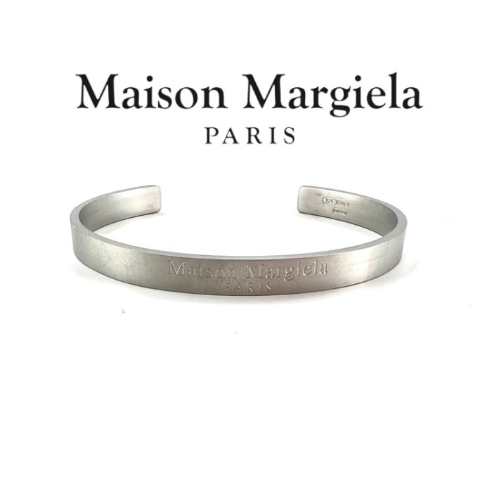 【正規品】Maison Margiela ロゴシルバーブレスレットバングルカフ