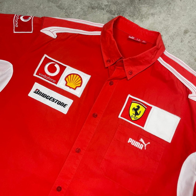 フェラーリ Ferrari レーシング ワッペン 企業ロゴ刺繍 半袖シャツ ...