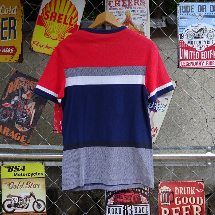 ラコステ Tシャツ サイズUSXS レッド ネイビー ポロ素材 半袖 ボーダー 8129 | Vintage.City 古着屋、古着コーデ情報を発信