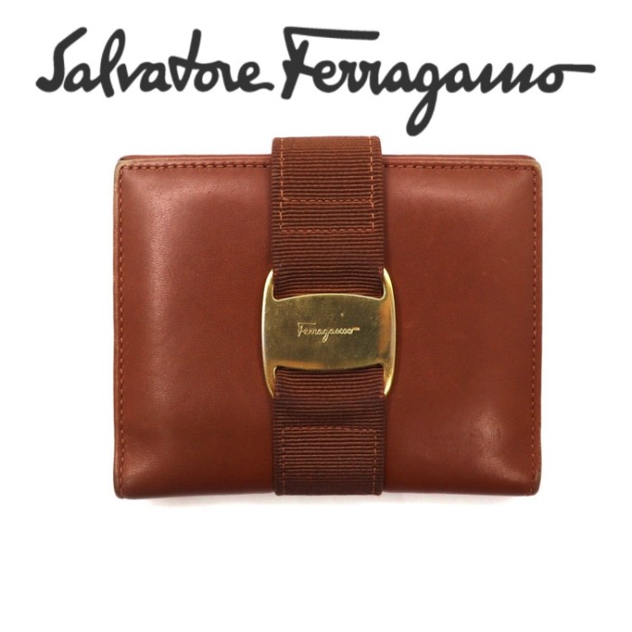 Salvatore Ferragamo パスケース ブラウン レザー 22 4071 イタリア製 ヴァラリボン | Vintage.City 古着屋、古着コーデ情報を発信